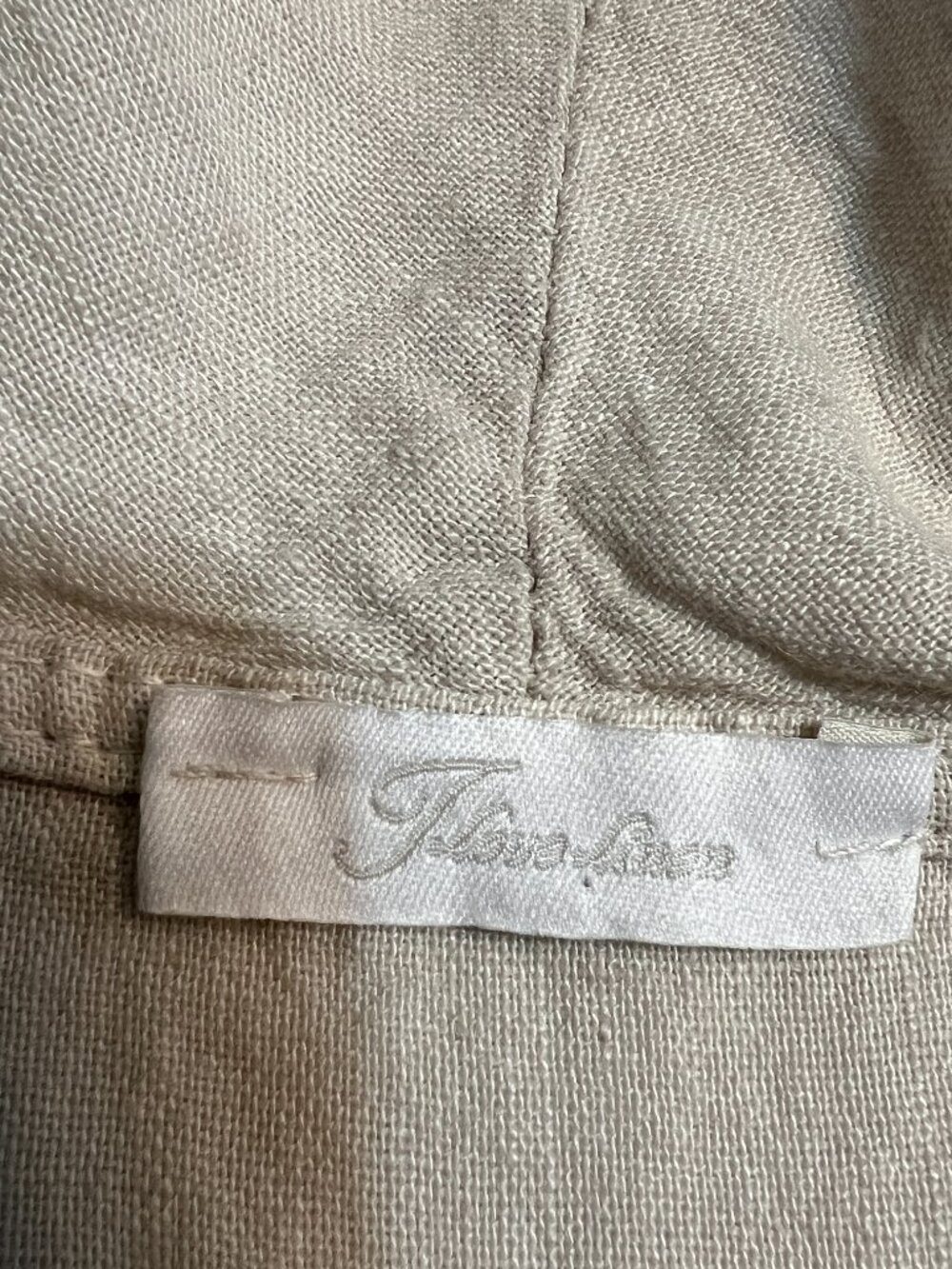 I Love Linen Italy 100% Linen Tiered Sleeveless Dress Beige Boho Size L Summer - Picture 4 of 7